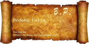 Bodoky Polla névjegykártya